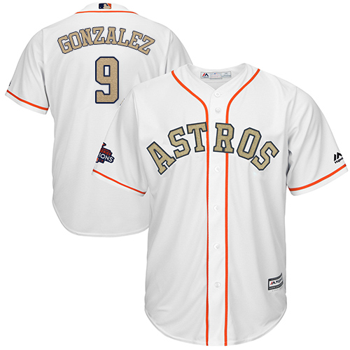 Astros #9 Marwin Gonzalez White 2018 Gold Program Cool Base Stitched MLB Jersey - Click Image to Close